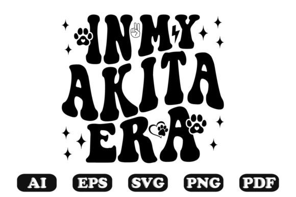 In My Akita Era Wavy Svg T-shirt for Crafts and Graphics