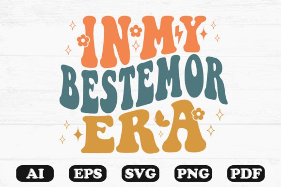 In My Bestemor Era Retro Wavy Svg for Graphics and Crafts