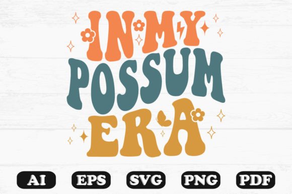In My Possum Era Retro Wavy Svg T-shirt for Graphics and Crafts