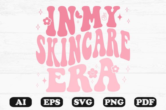 In My Skincare Era Retro Wavy Graphics for Crafts