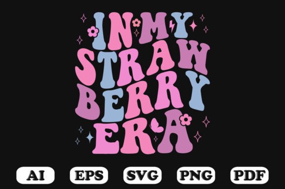 N My Strawberry Era Retro Wavy Svg for Graphics and Crafts